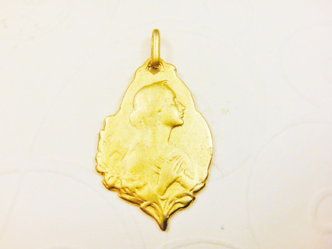 Vermeil, 18k Gold Over 925 Sterling Silver Virgin Mary Pendant, Matte ...