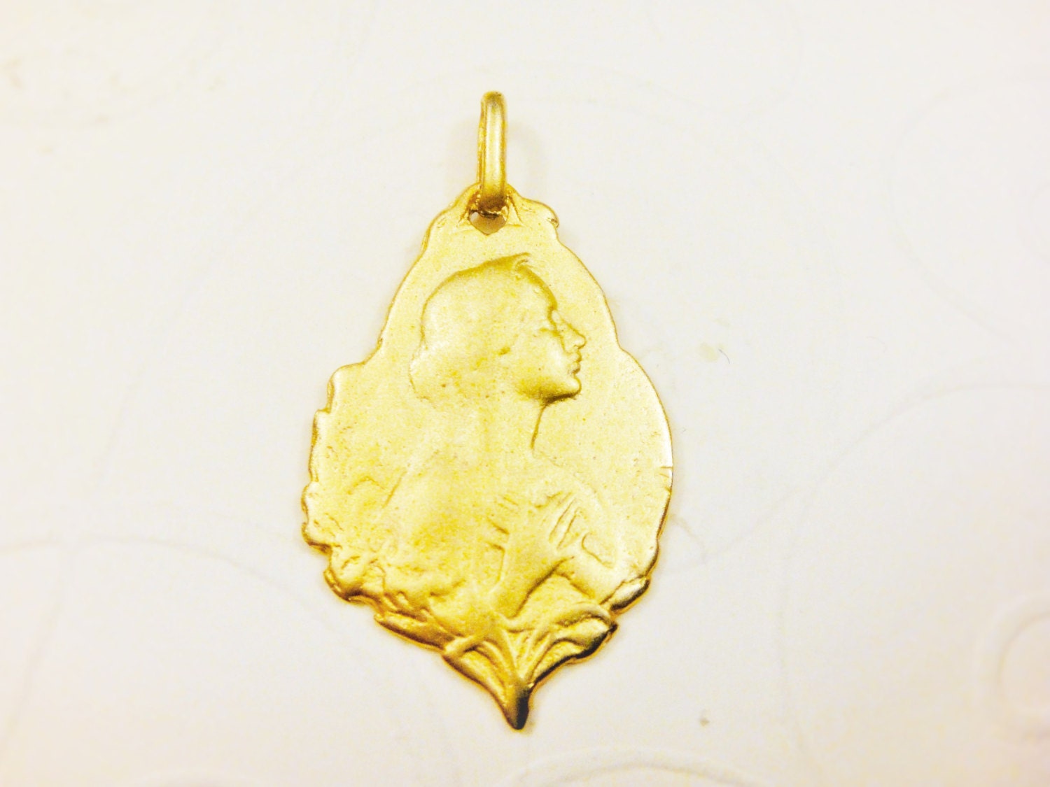 Vermeil, 18k Gold Over 925 Sterling Silver Virgin Mary Pendant, Matte ...
