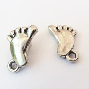 925 sterling silver baby foot char, silver baby foot, oxidized silver baby foot charm, foot, sterling silver puffy baby foot charm, foot