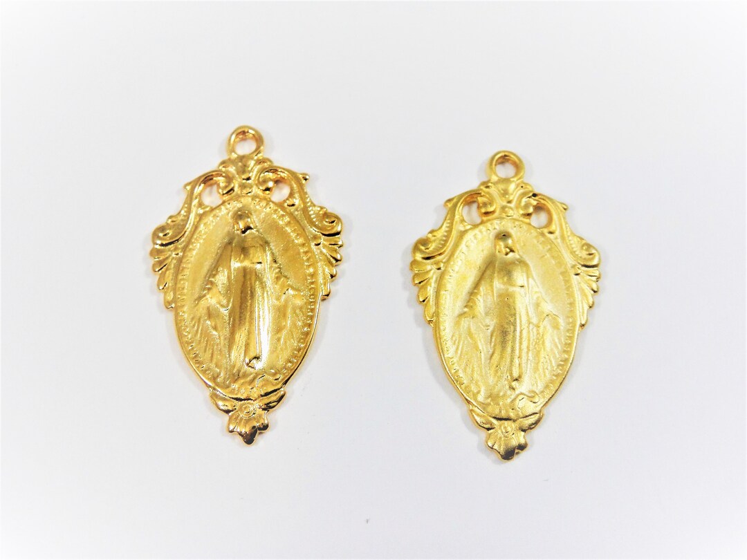 Vermeil, 18k Gold Over 925 Sterling Silver Virgin Mary , Matte or Shiny ...