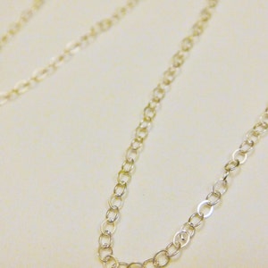 5 ft Sterling silver 1.3mm flat cable chain, sterling silver cable chain, silver chain image 3