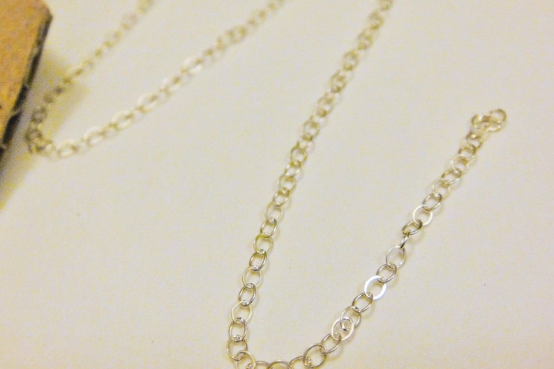 5 ft Sterling silver 1.3mm flat cable chain, sterling silver cable chain, silver chain image 3