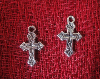 925 sterling silver oxidized small cross charm, or pendant, 1pc., sterling silver small cross, silver cross, cross charm, small cross charm