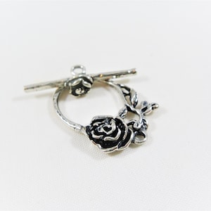 925 sterling silver clasp, toggle and bar clasp, flower clasp, sterling silver clasp, silver flower clasp, toggle clasp, sterling clasp