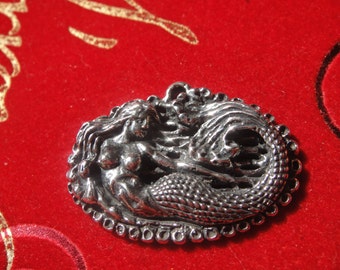 925 sterling silver oxidized mermaid charm, pendant, large silver mermaid charm or pendant, silver mermaid pendant, sea life, beach charm