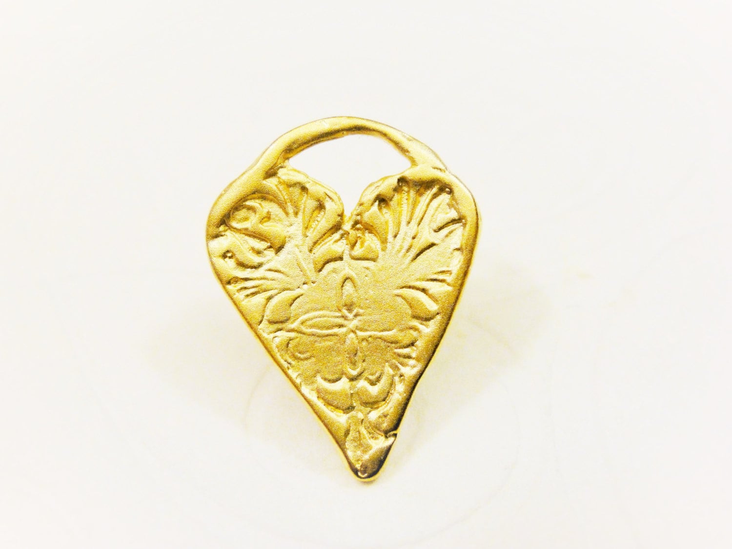 18k gold over 925 sterling silver heart charm or pendant 1pc., vermeil heart charm, heart charm, pendant, matte gold heart charm, gold heart