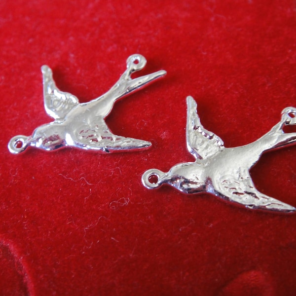 925 sterling silver Sparrow Bird charm 1pc., bird charm, connector, bird connector, sparrow bird, sparrow bird connector 1 pc, silver bird