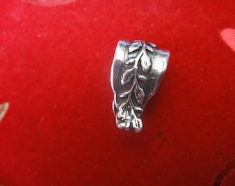 925 sterling silver large leaf bail, silver bail,large bail,leaf bail, sterling bail, bail, silver large bail, silver bail, bail, pinch bail