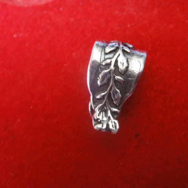 925 sterling silver large leaf bail, silver bail,large bail,leaf bail, sterling bail, bail, silver large bail, silver bail, bail, pinch bail