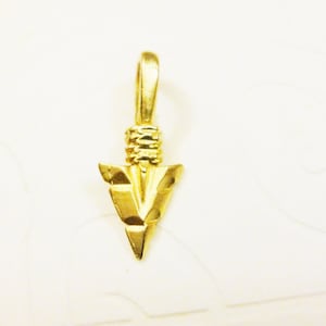 1 Stk. Vermeil, 18k Gold über 925 Sterling Silber Pfeil Charm, Anhänger 1 Stk., SilberPfeil, Pfeil, Pfeilspitze, Pfeil Charm, Matt vermeil Pfeil