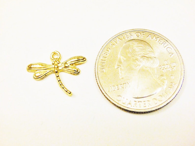 Vermeil 18k Gold Over 925 Sterling Silver Dragonfly Charm | Etsy
