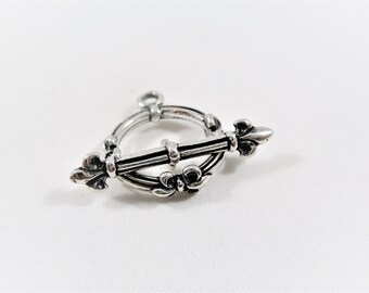 925スターリングシルバーの大きなトグルクラスプ、フックとアイの