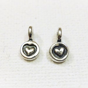 2pc 925 sterling silver heart charm silver heart, tiny heart, heart charms, small silver heart charms, heart charm, silver heart, tiny heart