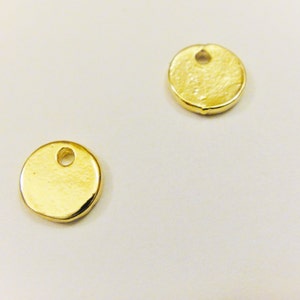 2 Pc Vermeil, 18k Gold Over 925 Sterling Silver Small Blank Disc, SHINY ...