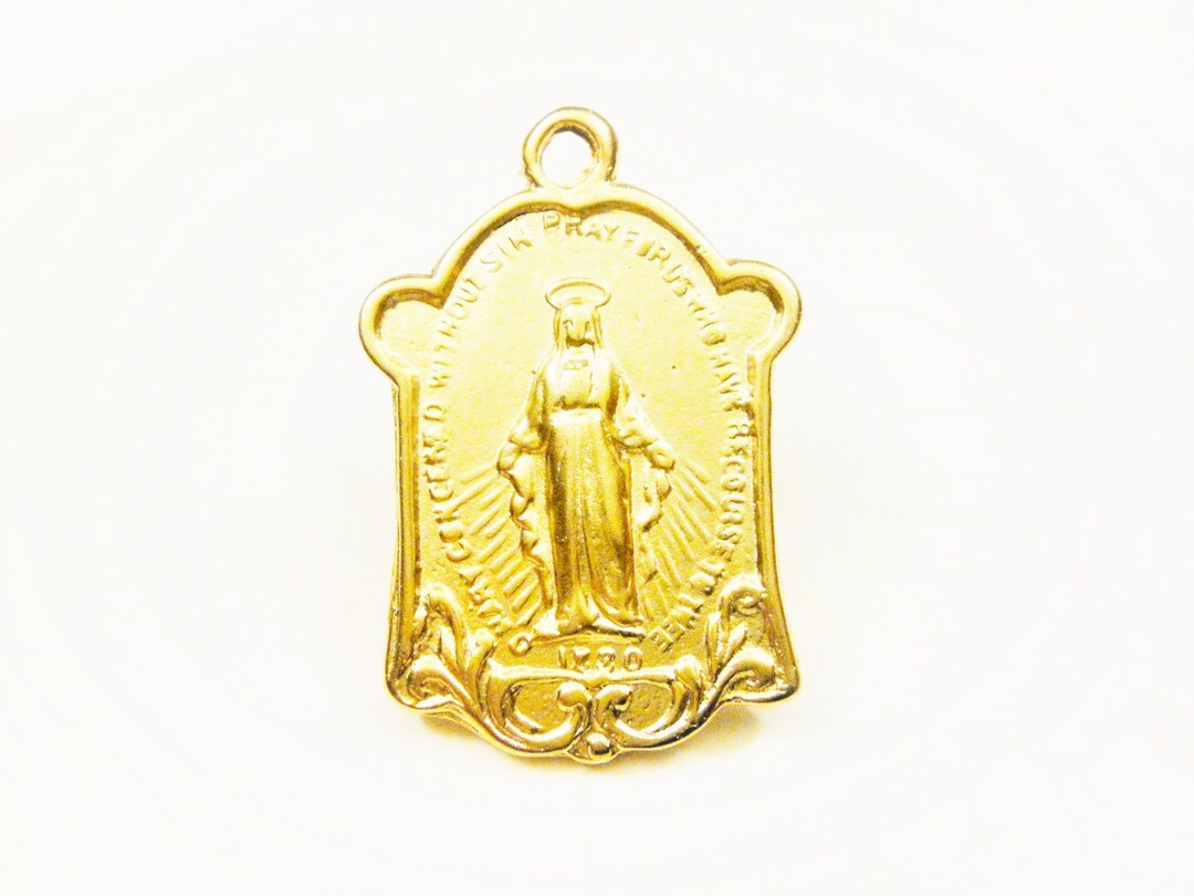 Vermeil, 18k Gold Over 925 Sterling Silver Virgin Mary Medal, Pendant ...