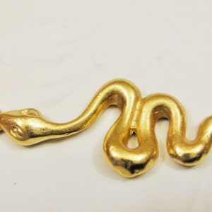 Vermeil Gold Snake Charm, or pendant, 18k gold plated over sterling silver snake charm 1 pc., matte gold snake charm, vermeil snake charm