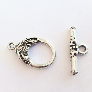 925 Sterling Silber oxidierter Verschluss, silberner Knebelverschluss, Silberverschluss, Silberverschluss, Silberverschluss