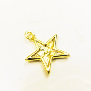 Vermeil, 18K gold over 925 sterling silver star charm, shiny gold Tiny Star Charm, vermeil tiny star, vermeil star charm, star, shining star