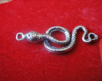 925 sterling silver snake charm, connector,silver snake connector,silver snake, snake, sterling silver snake