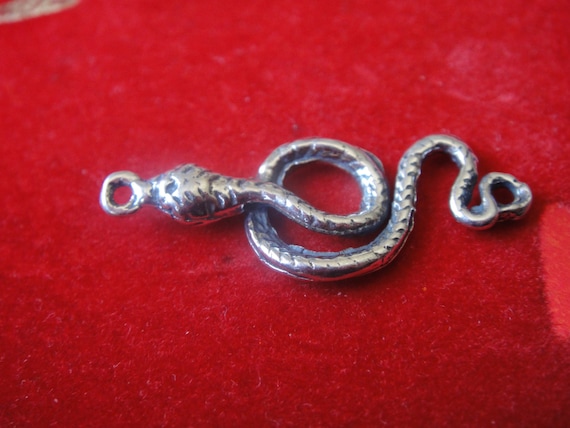 925 sterling silver snake charm, connector,silver snake connector,silver snake, snake, sterling silver snake