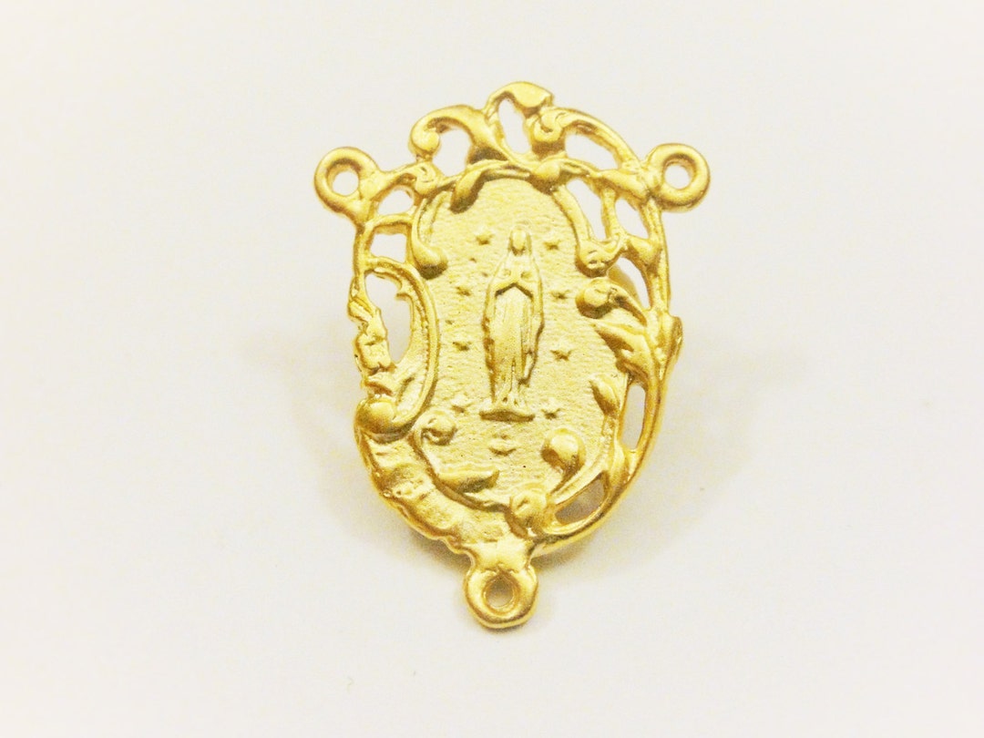 Vermeil 18k Gold Over 925 Sterling Silver Virgin Mary Pendant, Matte ...