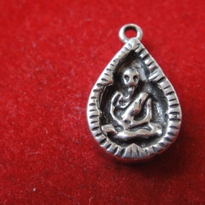 925 sterling silver oxidized buddha charm, silver buddha, meditation finding, sterling silver buddha charm, silver buddha, buddha charm
