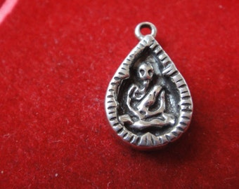 925 sterling silver oxidized buddha charm, silver buddha, meditation finding, sterling silver buddha charm, silver buddha, buddha charm