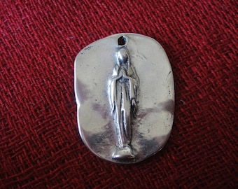 925 sterling silver Virgin Mary Medal, pendant with Virgin Mary. dog tag, silver Virgin Mary pendant, silver virgin Mary, Virgin Mary charm