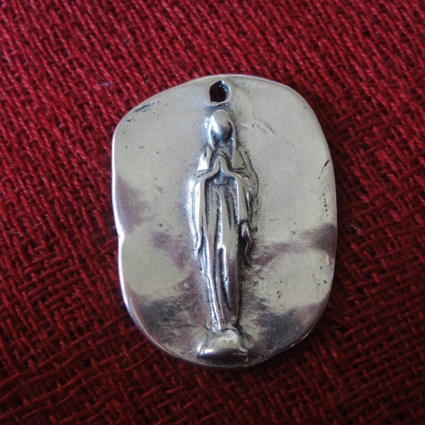 925 sterling silver Virgin Mary Medal, pendant with Virgin Mary. dog tag, silver Virgin Mary pendant, silver virgin Mary, Virgin Mary charm