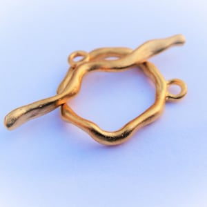 Cierre de palanca de rama en oro vermeil de 18 quilates sobre plata de ley 925, cierre de palanca de rama en oro mate, cierre de palanca vermeil, fornitura de cierre, cierre de palanca