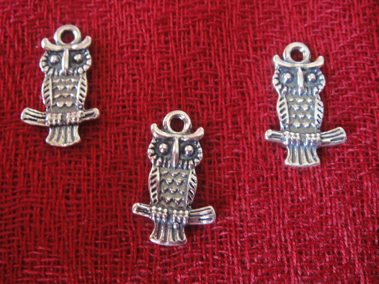 925 sterling silver  oxidized owl charm or pendant or earring finding 1pc., sterling silver owl char