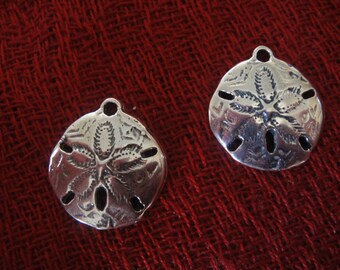 925 sterling silver oxidized  sand dollar charm, pendant 1 pc., sand dollar, beach charm, sea life, sterling silver sand dollar, sand dollar