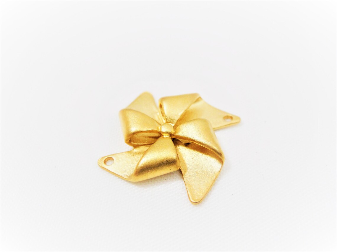 Vermeil, 18k Gold Over 925 Sterling Silver Pinwheel Connector Charm ...