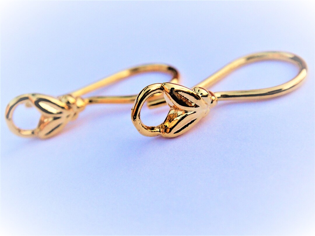 2 Pc, Vermeil 18k Gold Over 925 Sterling Silver Earring Finding., Shiny ...
