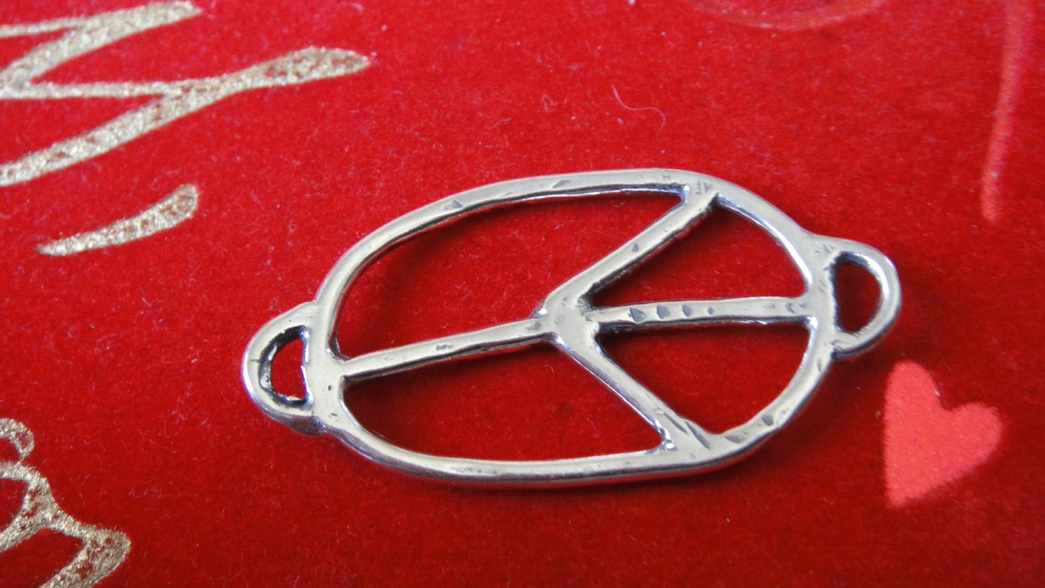 Hoobeads Peace Sign Charm - Solid 925 Sterling Silver Bead For Charm Bracelets, Unthreaded, 10.3x9.5mm