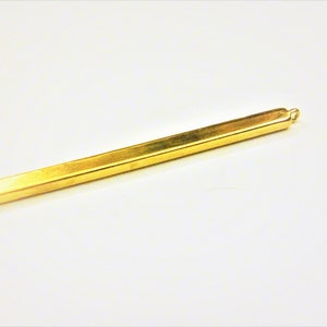 Vermeil, 18k gold over 925 sterling silver bar, square shiny gold bar, gold dangle bar, square bar with loop, vermeil square bar. bar