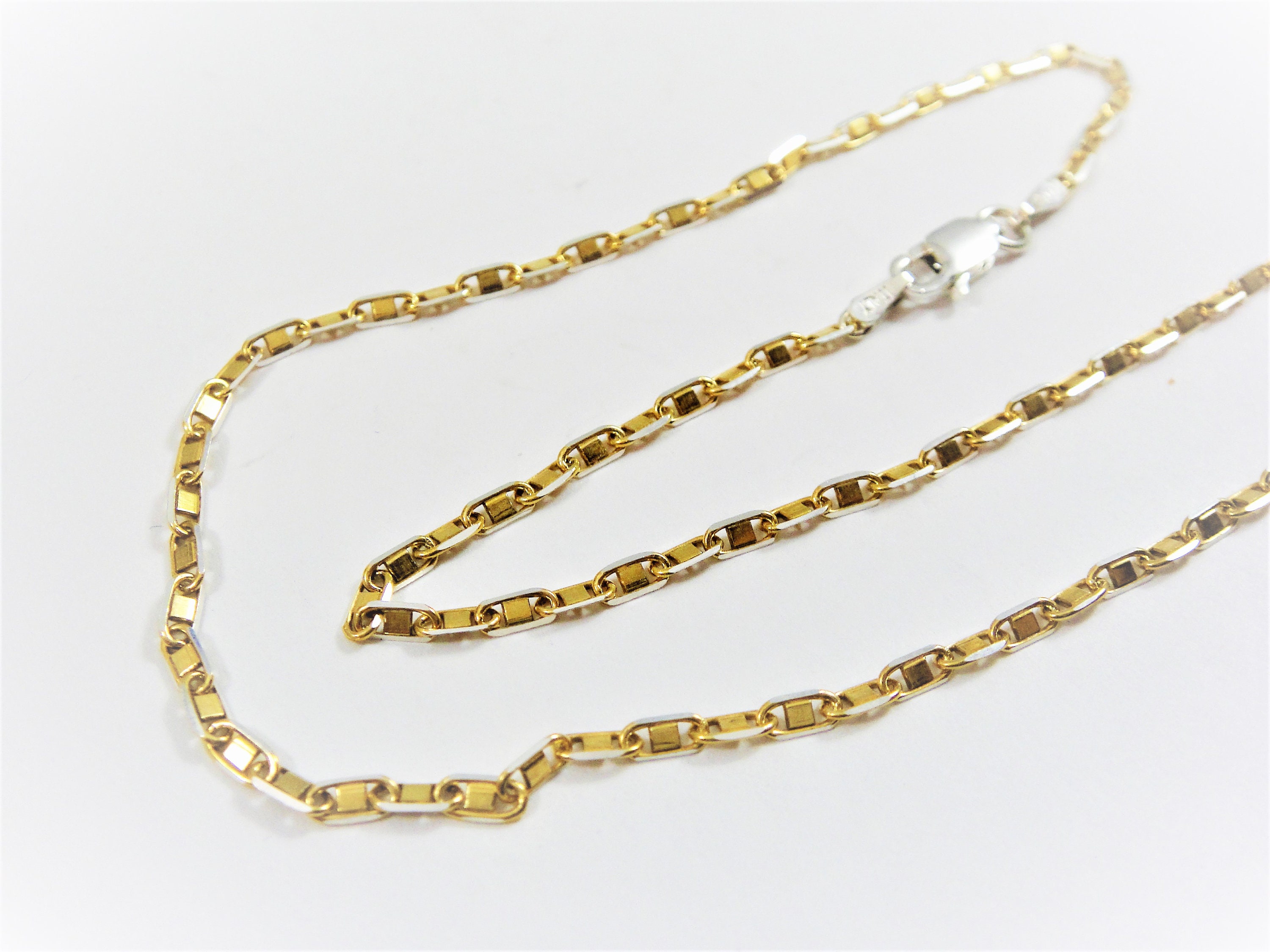 Gold Plated over Silver Chain 2 Tone Gold/Silver2.1x4.5mm 16 Etsy