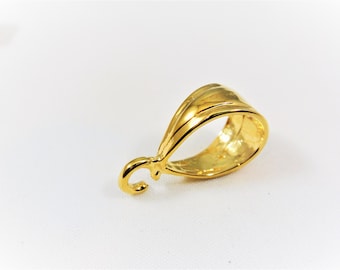 Vermeil, 18k gold over 925 sterling silver large bail, shiny gold  bail, vermeil bail, gold large bail, bail,, shiny vermeil large bail