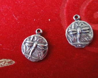 1pc. 925 sterling silver oxidized dragonfly, silver dragon fly charm 1pc, sterling silver dragonfly, dragonfly charm, small silver dragonfly