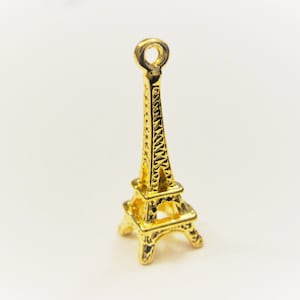Vermeil, 18k gold plated over 925 sterling silver eifel tower charm, vermeil eifel tower charm, shiny gold eifel tower charm,  eifel tower