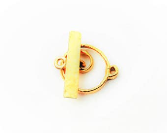 Vermeil, 18k gold over 925 sterling silver clasp , matte gold clasp, clasp finding, silver clasp, round clasp, round hammered clasp