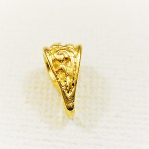 Vermeil, 18k gold over 925 sterling silver bail, matte  gold bail, vermeil bail, vermeil filigree bail, gold bail, silver bail, vermeil bail