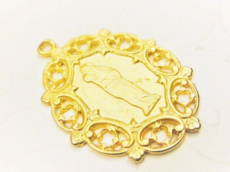 Vermeil 18k Gold Over 925 Sterling Silver Large Virgin Mary and Jesus ...
