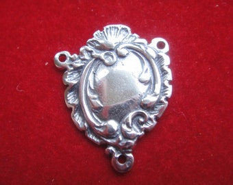 925 sterling silver oxidized rosary connector, silver connector, silver rosary, sterling silver rosary charm, rosary, silver rosary finding