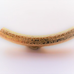 Gold Filled Curved Tube with Pattern 4x30mm, gold filled curved tube 30mm. gold filled tube spacer, gold filled tube, spacer, tube