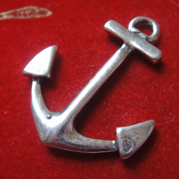 925 sterling silver oxidized large anchor charm or pendant, silver anchor, anchor, sterling silver anchor charm, silver anchor, sea life