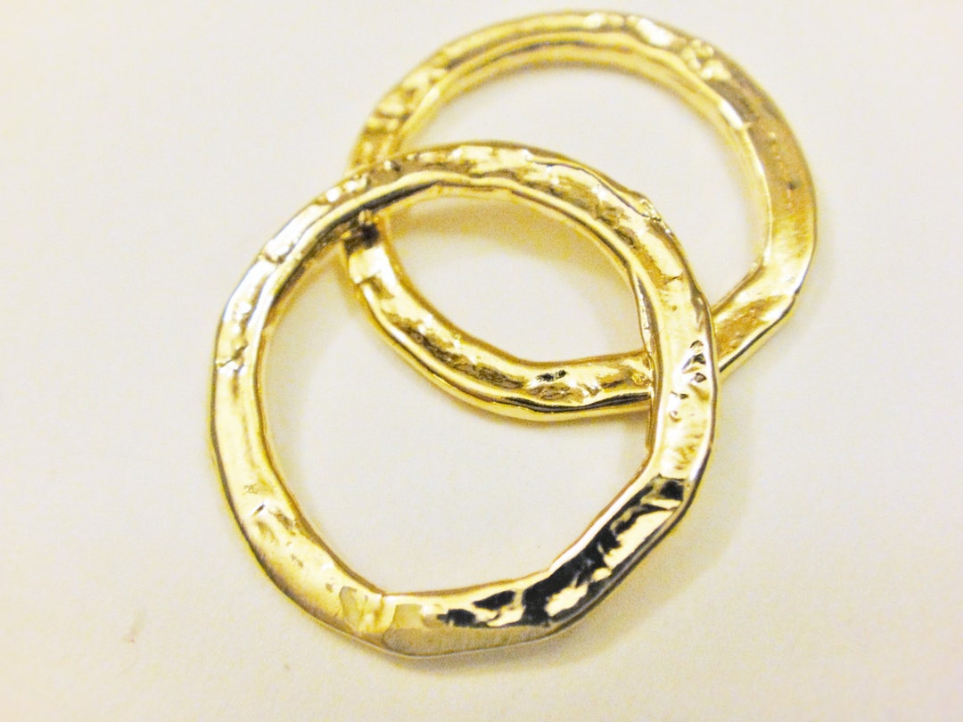 2 Pc, Vermeil 18k Gold Over 925 Sterling Silver Circle Ring -circle ...