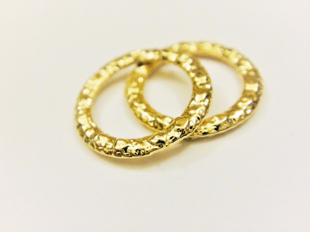 2 Pc., Vermeil, 18k Gold Over 925 Sterling Silver Circle Ring - Circle ...