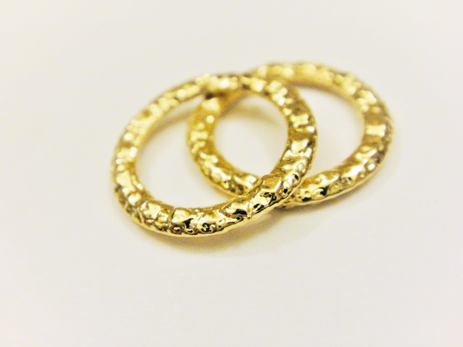 2 Pc., Vermeil, 18k Gold Over 925 Sterling Silver Circle Ring - Circle ...