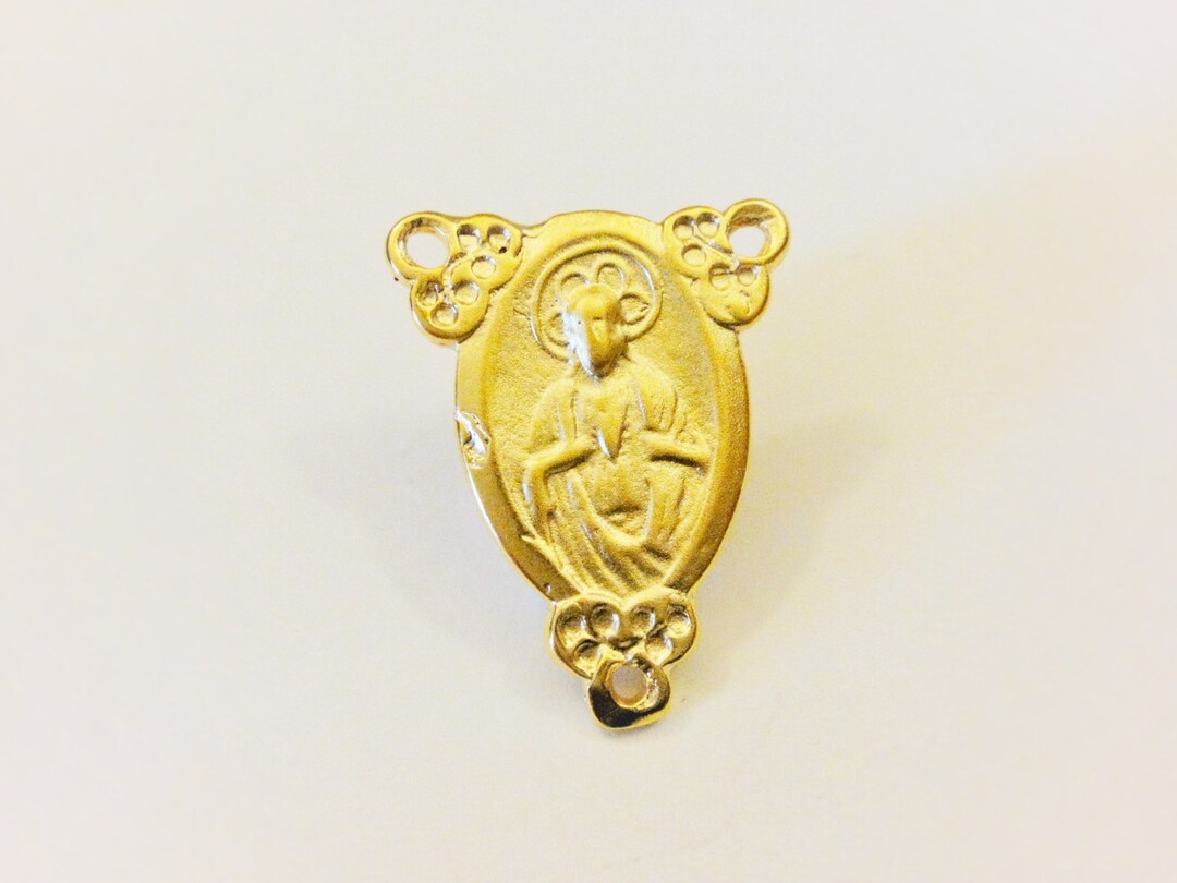 Vermeil, 18k Gold Over 925 Sterling Silver Rosary Connector, Matte Gold ...